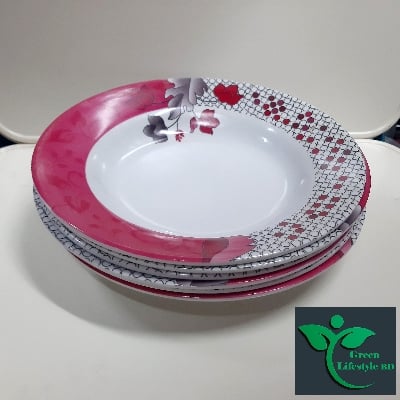 Picture of 2 pcs Set Big Melamine Plate (9.5" Size ) for Home & Office High Quality Melamine. - Multicolor