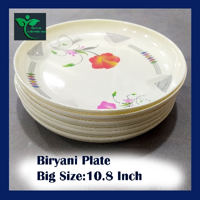 Picture of 10.8-inch large Dinner Plate / Rice Dinner Plate, 6 Pcs Set Multicolor Microwave oven safe, Dishwasher Safe, Dining Plate Set. - Cream