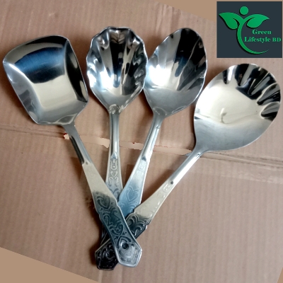 Picture of Stainless Steel Spoon Set-4 Pieces - Serve Your Meals With Style Using This Set Of Stainless Steel Serving Spoons (Size 10 Inch) - Perfect For Various Dishes And Occasions. - Silver