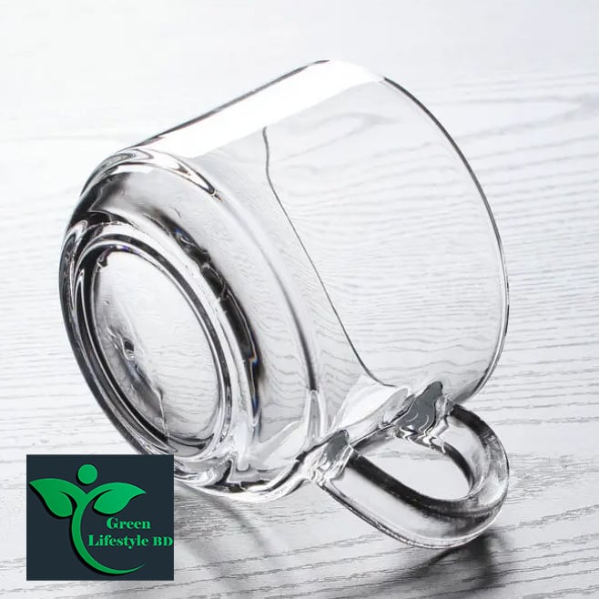 Picture of Crystal Clear Glass Tea Cup Set with Saucers (6 Cup +6 pirich) Cup pirich Set For Home And Office - Clear 6pcs set