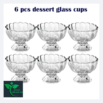 Picture of Unique juice dessert glass cups high quality ice cream glass 6 pcs set tumblers milk tea dessert cup - Clear