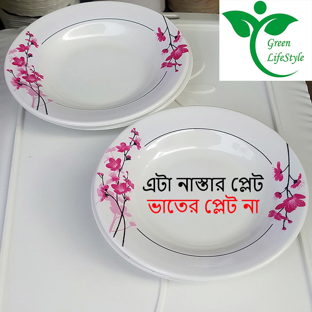 Picture of 6pcs Set Melamine Half Plate (7" Size ) Multi design Print  for Home & Office High Quality Melamine. - Multicolor