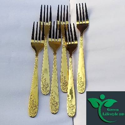 Picture of High-quality Luxury Design Golden Color 12 Piece Set Tea and Cutlery Spoon Size 6 Inch Import From China For Kitchen And Dining Use. - Gold