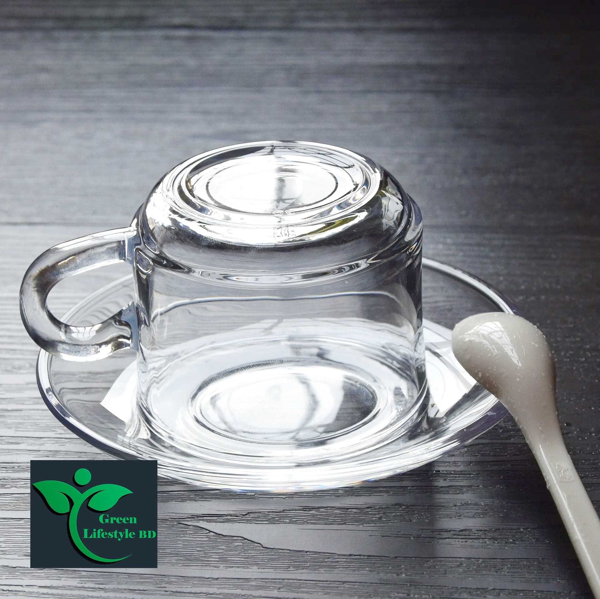 Picture of Crystal Clear Glass Tea Cup Set with Cup pirich Set (6 Cup +6 pirich) For Kitchen and Dining - Clear 6pcs set