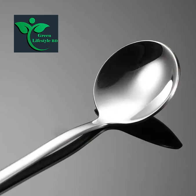 Picture of 6 Pcs Stainless Steel Round Coffee Stirring Spoon Dessert Mini Round Spoon 8 Inch Long Handle Teaspoon - Silver