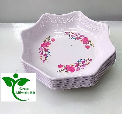 Picture of Melamine Half Plate 6 Piece Set (Size 5" Inches) mini size plate for Home and Office. - Multicolor