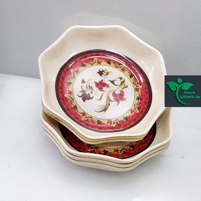 Picture of Melamine Half Plate 6 Piece Set (Size 5" Inches) mini size plate for Home and Office. - Multicolor