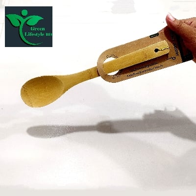 Picture of Bamboo Serving Spoon 1 piece size 12 inch - Heat Resistant Soft Grip Spoon Handle, Bamboo Cooking And Baking - Multicolor