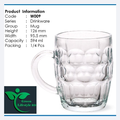 Picture of Big Size Drinkware mug 1pcs 590ml for home and office - Clear