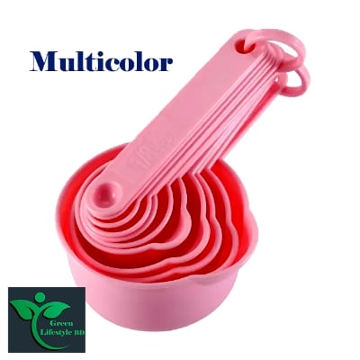 Picture of Measuring Cup and Spoons 8pcs set Plastic Measuring Spoon Useful Sugar Cake Baking Spoon for Kitchen Baking Measuring - Multicolor