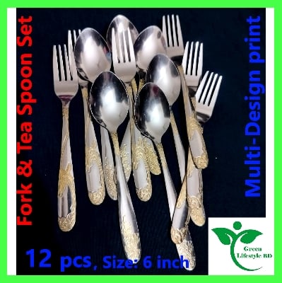 Picture of 12pcs Stainless Steel Tea & Frock Spoon Set – 6 Inch Durable Spoons for Kitchen & Dining Use - Silver