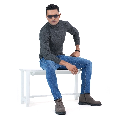 Picture of Maverick Men's Turtle Neck Sweater Dark Grey