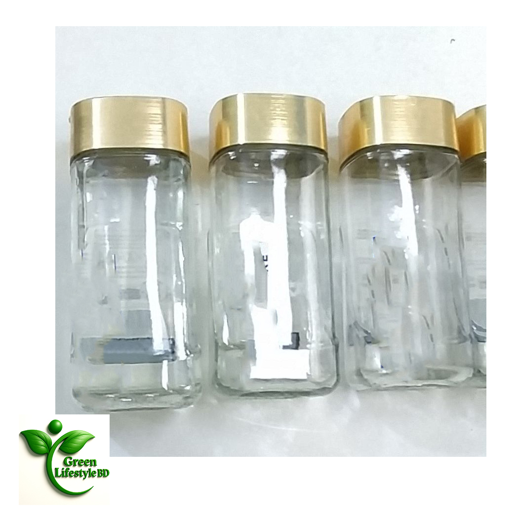 Picture of 1000ml Airtight Glass Jar Set of 2 – Gold Cap Storage Jars for Kitchen & Dining | Ideal for Powdered Milk, Spices & Honey - 2 pcs Jar