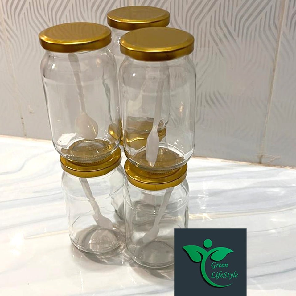 Picture of Transparent Kacher Glass Jar Set of 4/6 (500gm Each) – Durable & Stylish Food Storage Solution