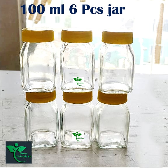 Picture of 6/12 Pcs Premium 100ml Glass Jar Set – Food Storage Containers with New Cap for Kitchen & Dining