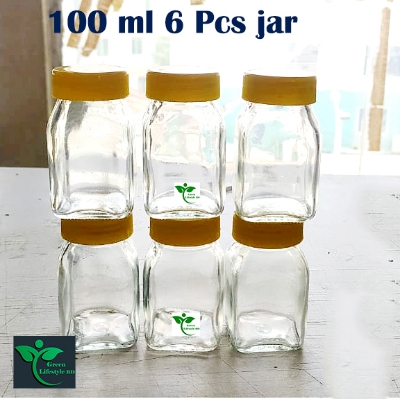 Picture of 6/12 Pcs Premium 100ml Glass Jar Set – Food Storage Containers with New Cap for Kitchen & Dining