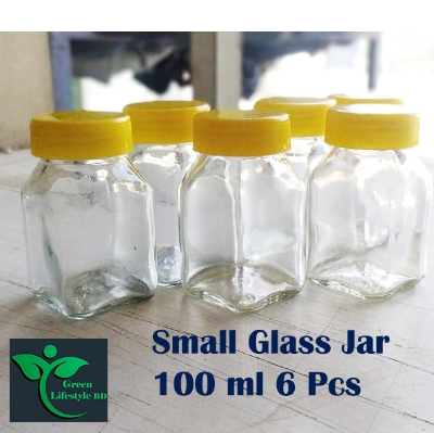 Picture of 6/12 Pcs Premium 100ml Glass Jar Set – Food Storage Containers with New Cap for Kitchen & Dining