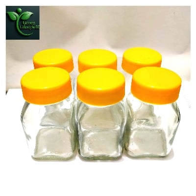 Picture of 6/12 Pcs Clear Glass Jar Set – 100ml Kitchen Storage Containers with New Cap, Perfect for Spices & Snacks
