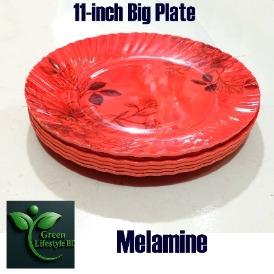 Picture of Premium 4/6-Piece Melamine Dinner Plate Set – 11 Inch Big Size Plates for Home, Kitchen & Restaurant Dining