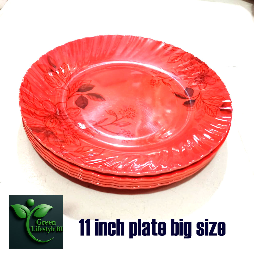 Picture of Premium 4/6-Piece Melamine Dinner Plate Set – 11 Inch Big Size Plates for Home, Kitchen & Restaurant Dining
