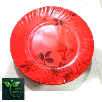 Picture of 4/6 Pcs High-Quality Melamine Plate Set – 11 Inch Large Plates, Multi Design for Home, Office & Restaurant Use