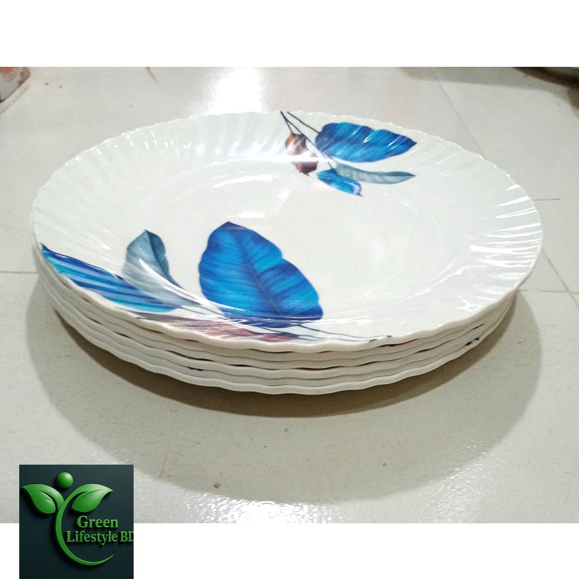 Picture of 4/6 Pcs High-Quality Melamine Plate Set – 11 Inch Big Size Plates, Multi Design for Home & Restaurant