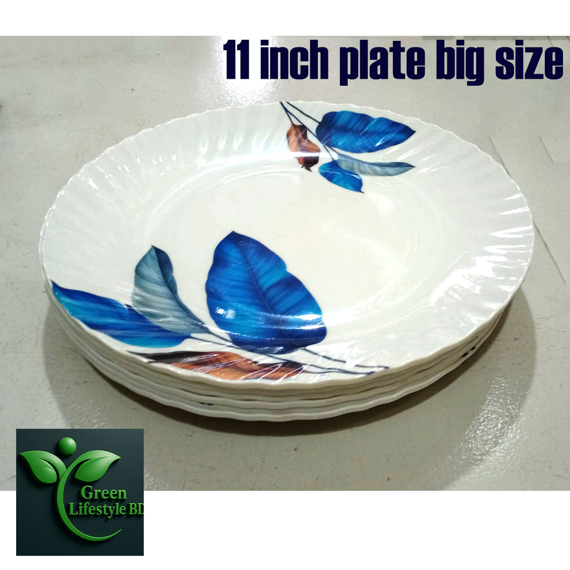 Picture of 4/6 Pcs High-Quality Melamine Plate Set – 11 Inch Big Size Plates, Multi Design for Home & Restaurant