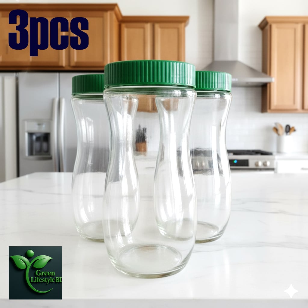 Picture of 1000ml Transparent Glass Jar Set – Premium Glass & Food Container (2/3/4 Pcs) for Kitchen Storage