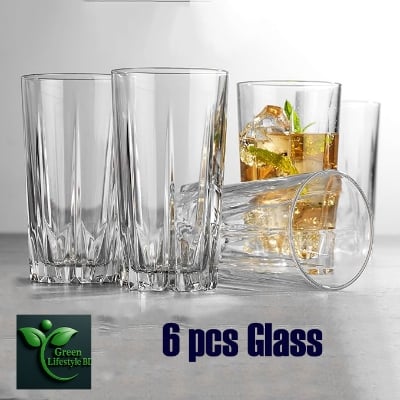 Picture of Nasir Diamond Cut Glass Set (N50T) – 6 Pcs Bar Tumblers for Water, Juice, Beer & Cocktails - 6 Pcs Glass