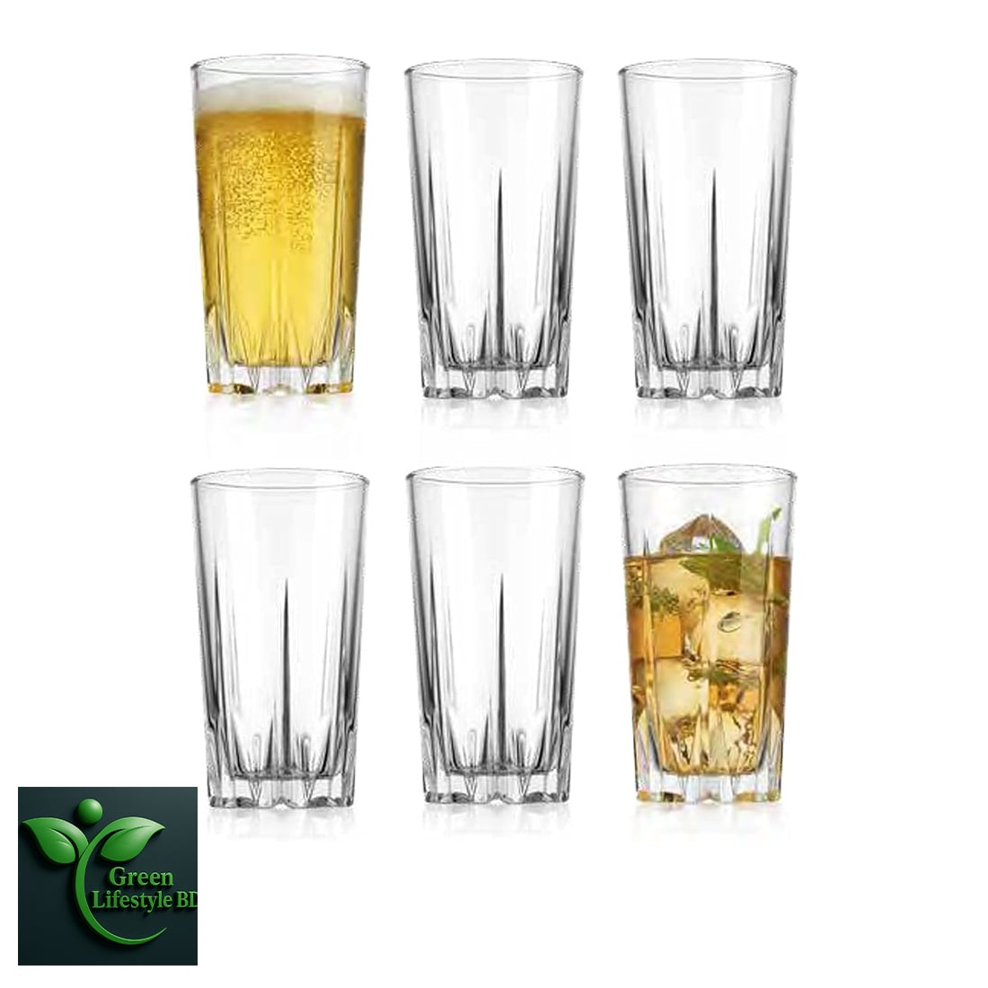 Picture of Nasir Diamond Cut Glass Set (N50T) – 6 Pcs Bar Tumblers for Water, Juice, Beer & Cocktails - 6 Pcs Glass