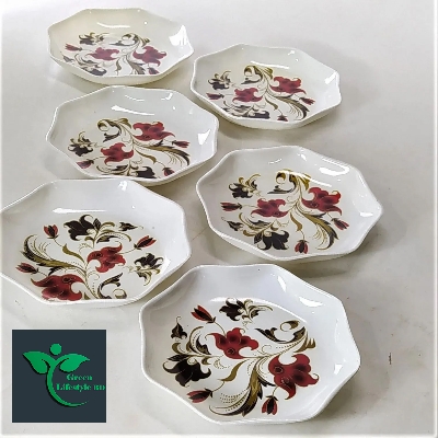 Picture of Melamine Plate Set – New Style 6 Pcs Elegant & Durable Dining Tableware - White