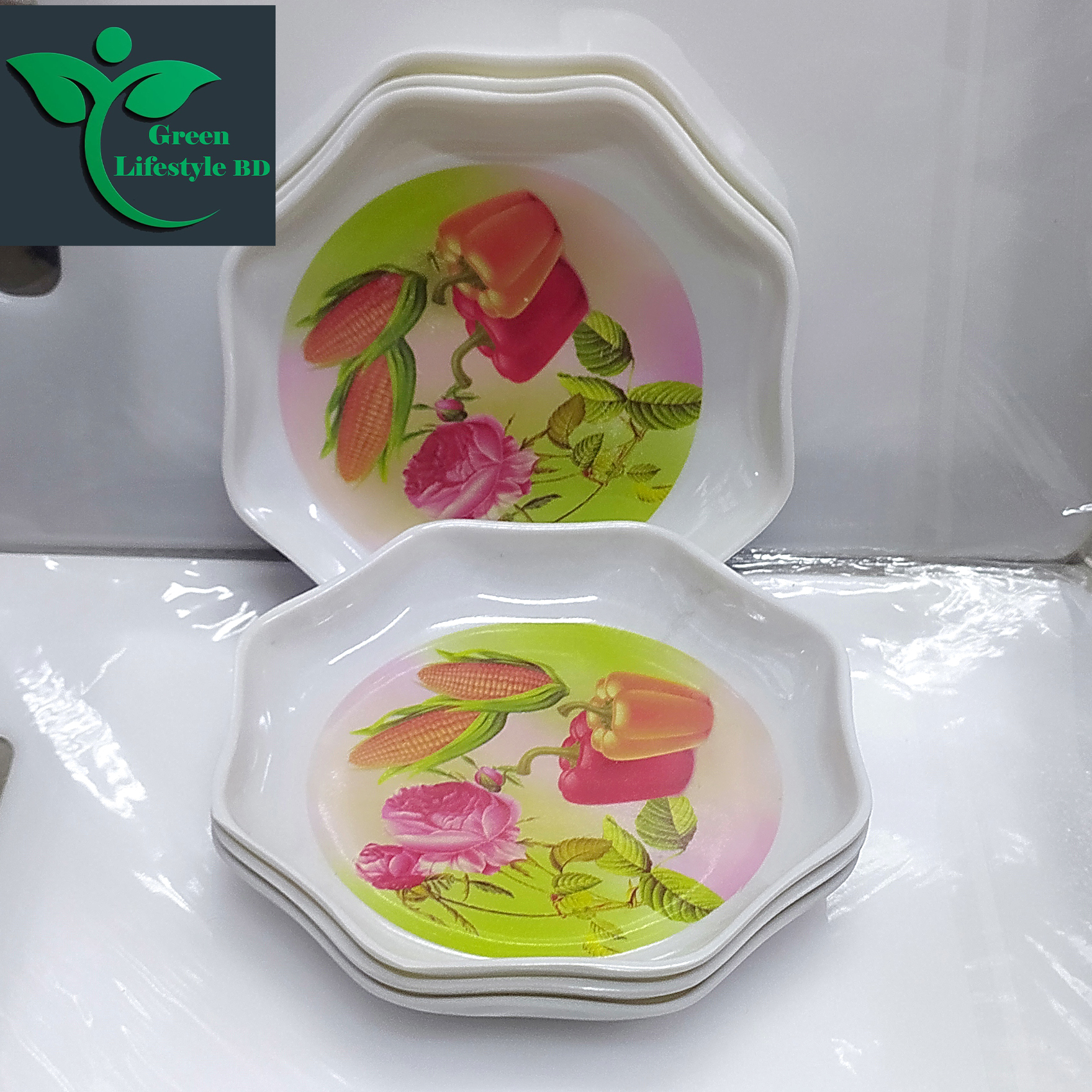 Picture of Melamine Plate Set – New Style 6 Pcs Elegant & Durable Dining Tableware - White