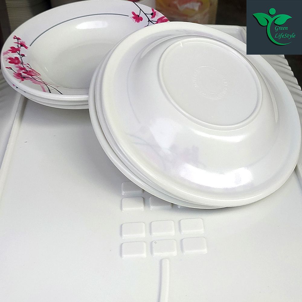 Picture of 6 Pcs Melamine Half Plate Set – 7 Inch Multi Design Printed Plates for Home & Office - Multicolor