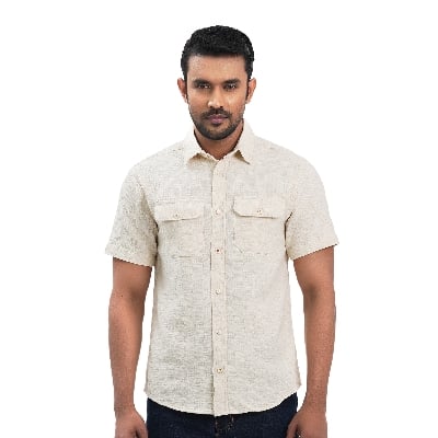 Picture of Maverick Men's Half Sleeve Shirt Beige