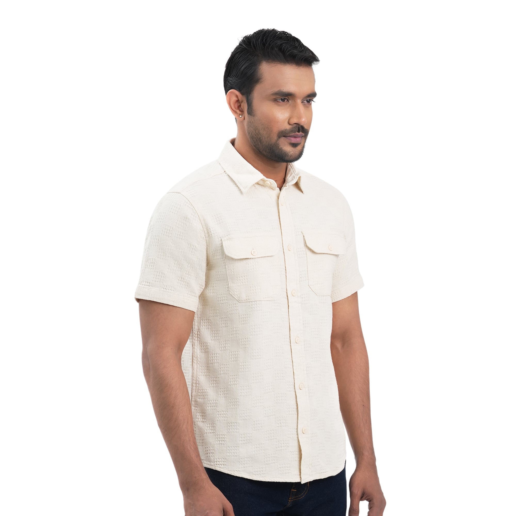 Picture of Maverick Men's Half Sleeve Shirt Beige