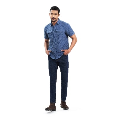 Picture of Maverick Men's Half Sleeve Shirt Indigo