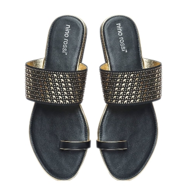 Picture of Nino Rossi Women's Flat Sandal Black