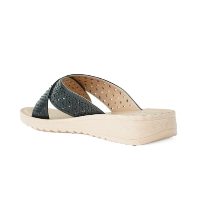 Picture of Nino Rossi Women's Cross Strap Sandal Black