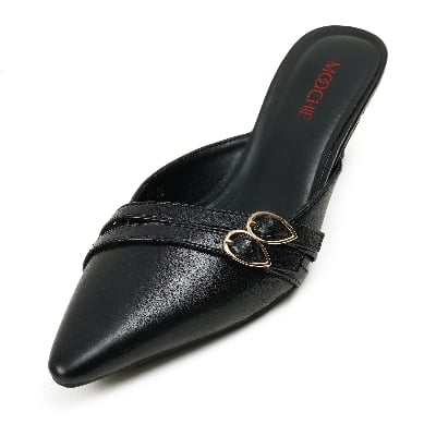Picture of Moochie Women's Mid Heel Sandal Black