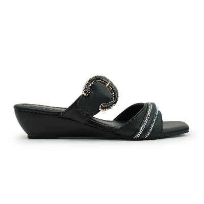 Picture of Nino Rossi Mid Heel Sandal Black