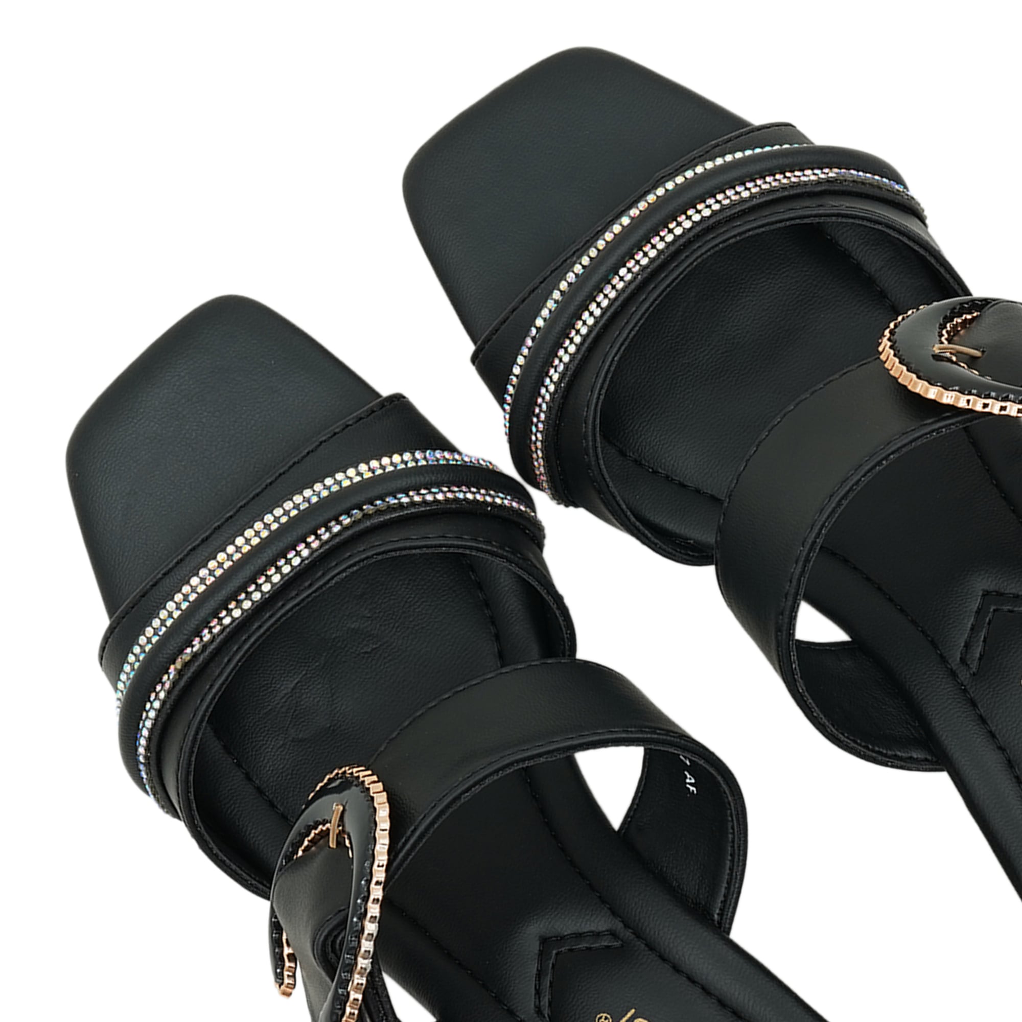 Picture of Nino Rossi Mid Heel Sandal Black