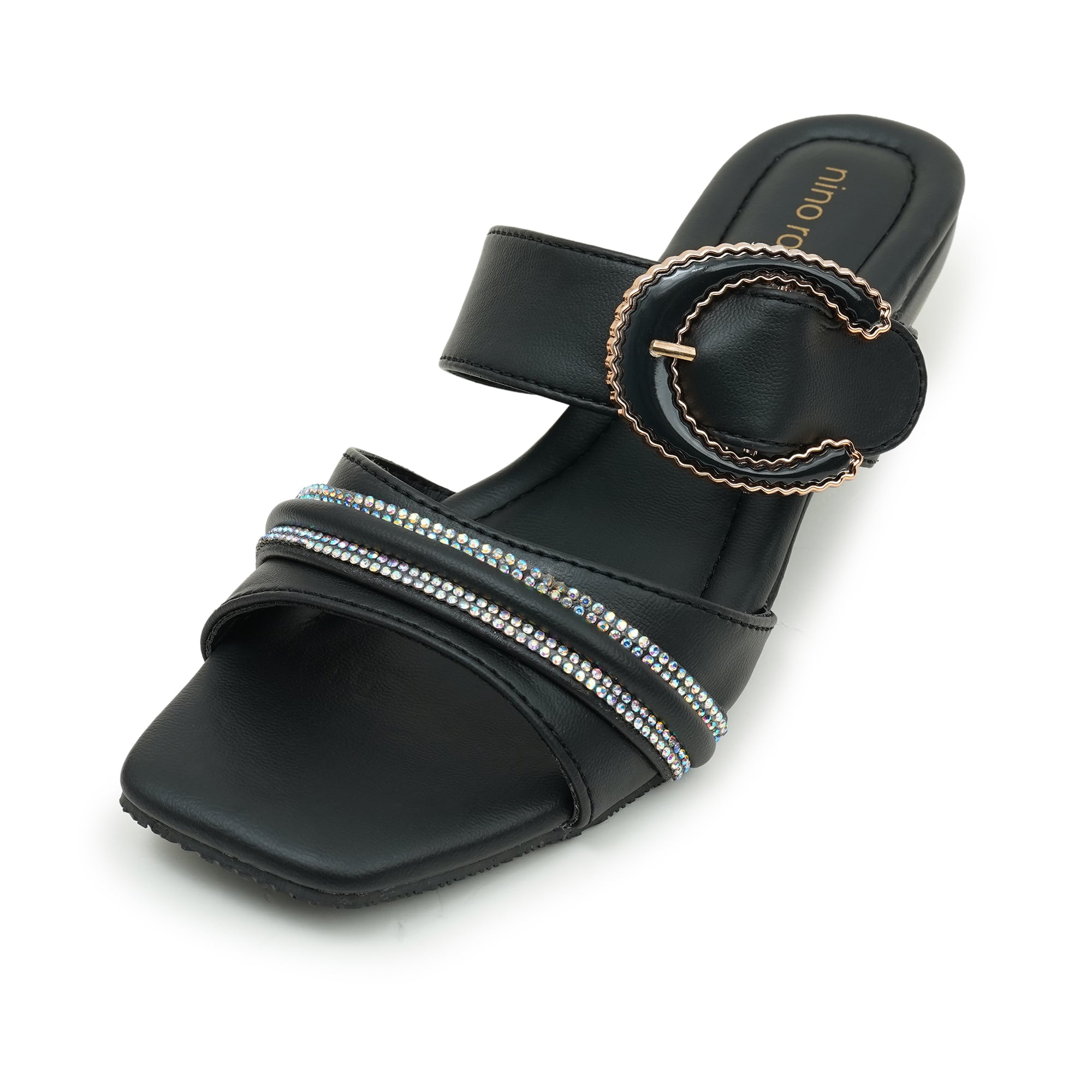 Picture of Nino Rossi Mid Heel Sandal Black