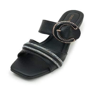 Picture of Nino Rossi Mid Heel Sandal Black