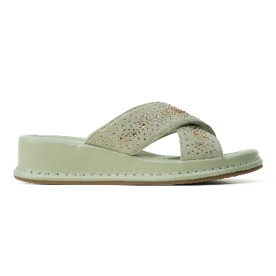 Picture of Nino Rossi Women's Mid Heel Sandal Green