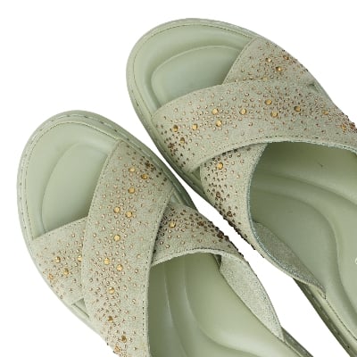 Picture of Nino Rossi Women's Mid Heel Sandal Green