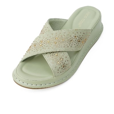 Picture of Nino Rossi Women's Mid Heel Sandal Green