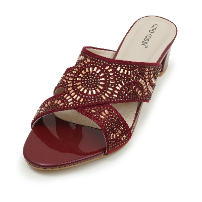 Picture of Nino Rossi Women's Block Heel Sandal Maroon