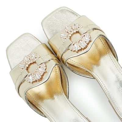 Picture of Nino Rossi Women's Block Heel Sandal Golden