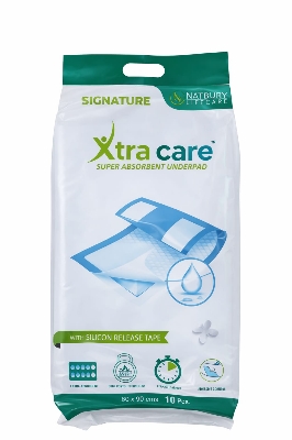 Picture of XtraCare UltraShield Super Absorbent Underpad Premium Leak Protection Bed Pad (60×90 cm, 10 Pcs)