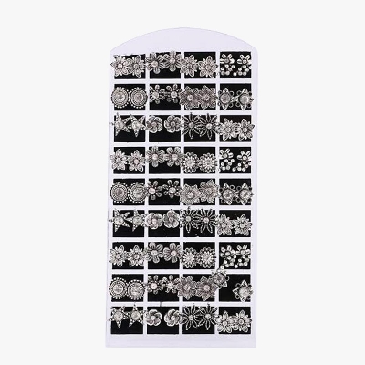 Picture of Fashion Ear Ring for women 6 jora 12 pc - Silver